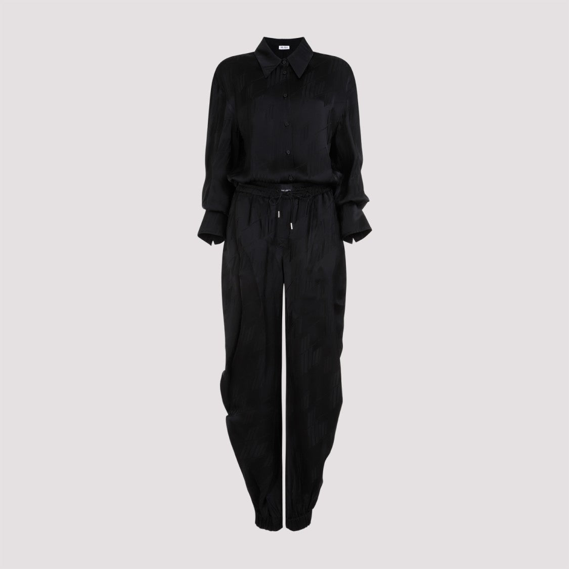 The Attico Overall Black Viscose Jumpsuit
