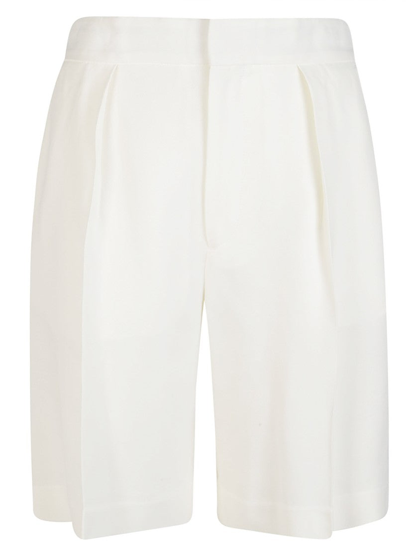 Victoria Beckham Tailored White Viscose Minimalist Shorts