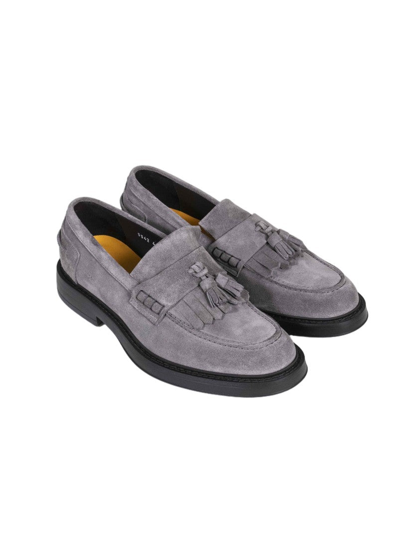 Doucal's Suede Adler Decorative Tassels Loafers