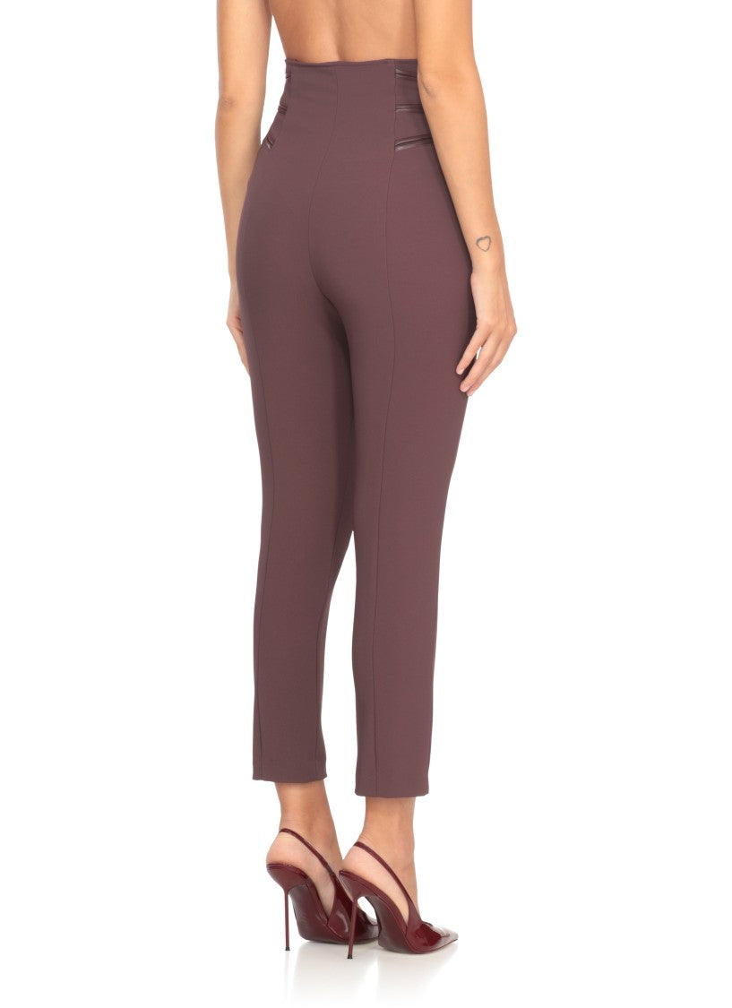 Elisabetta Franchi Cropped High-Waisted Pants With Front Zip