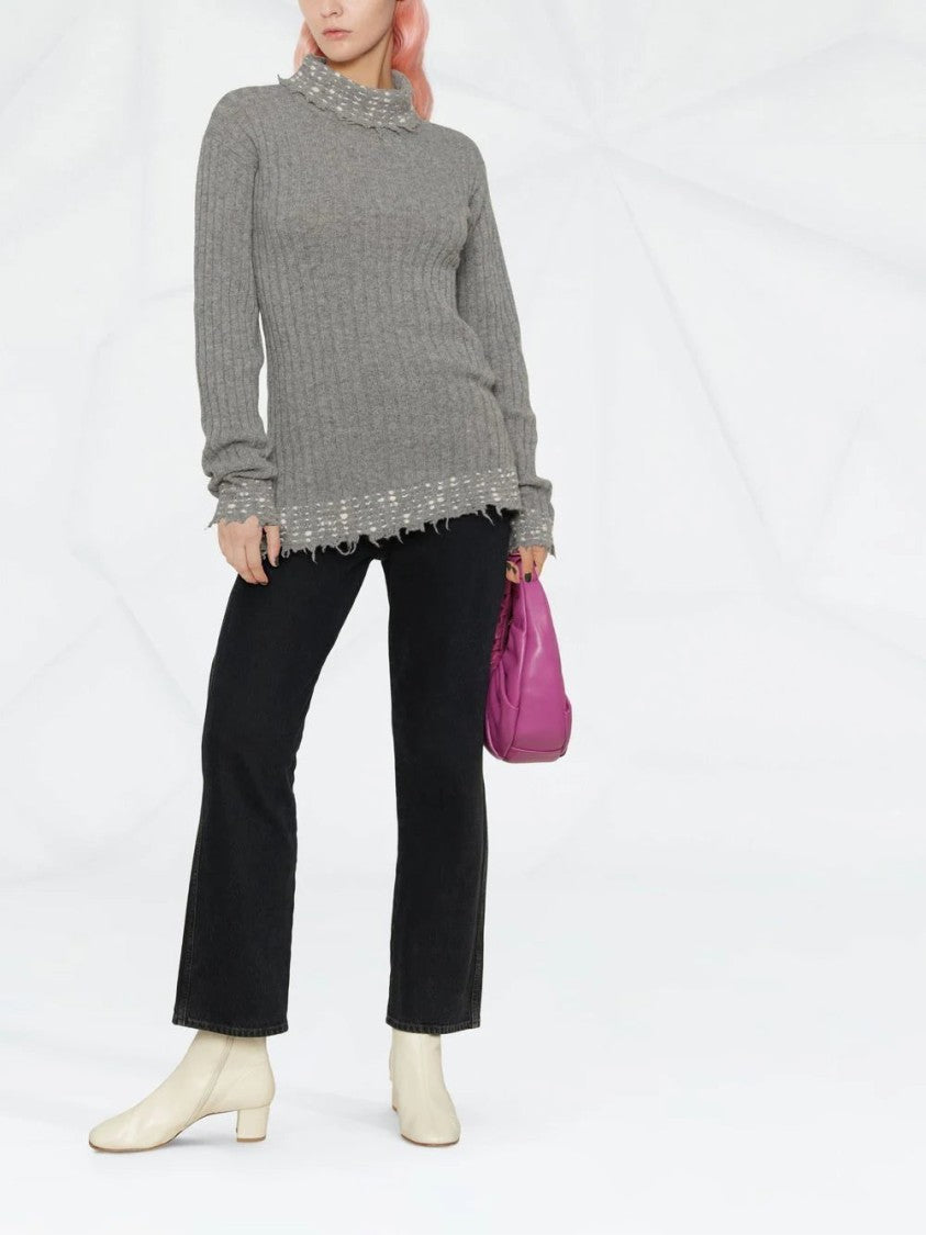 Marni Raw-Cut Edge High-Neck Knitted Jumper