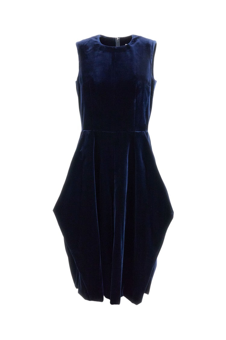 Comme Des Garçons Iridescent Blue Asymmetric Jumpsuit With Balloon-Leg Silhouette