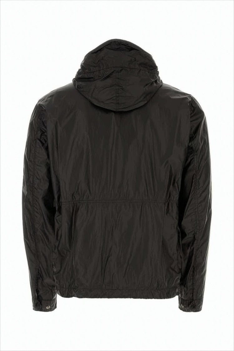 C.P. Company Lightweight Black Padded Jacket With Adjustable Hood And Logo Detail