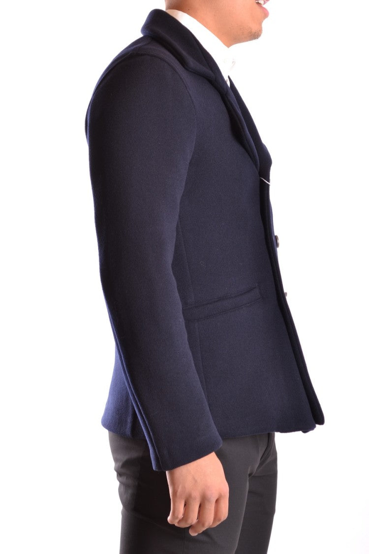 Armani Collezioni Navy Double-Breasted Jacket With Wide Lapel