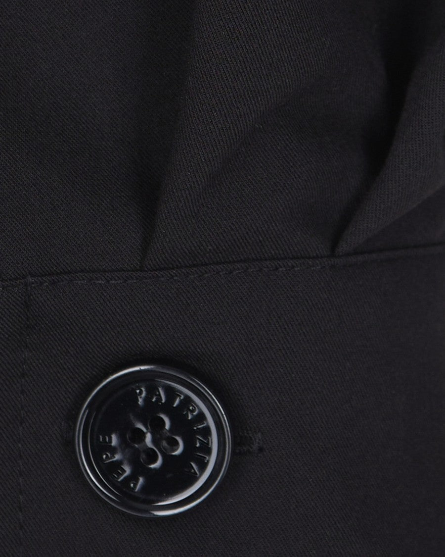 Patrizia Pepe Structured High-Neck Top With Textured Fabric And Decorative Button Detail