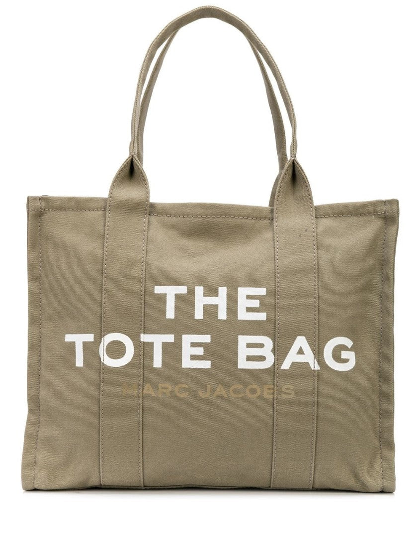 Marc Jacobs Structured Cotton Tote Bag With Bold Lettering