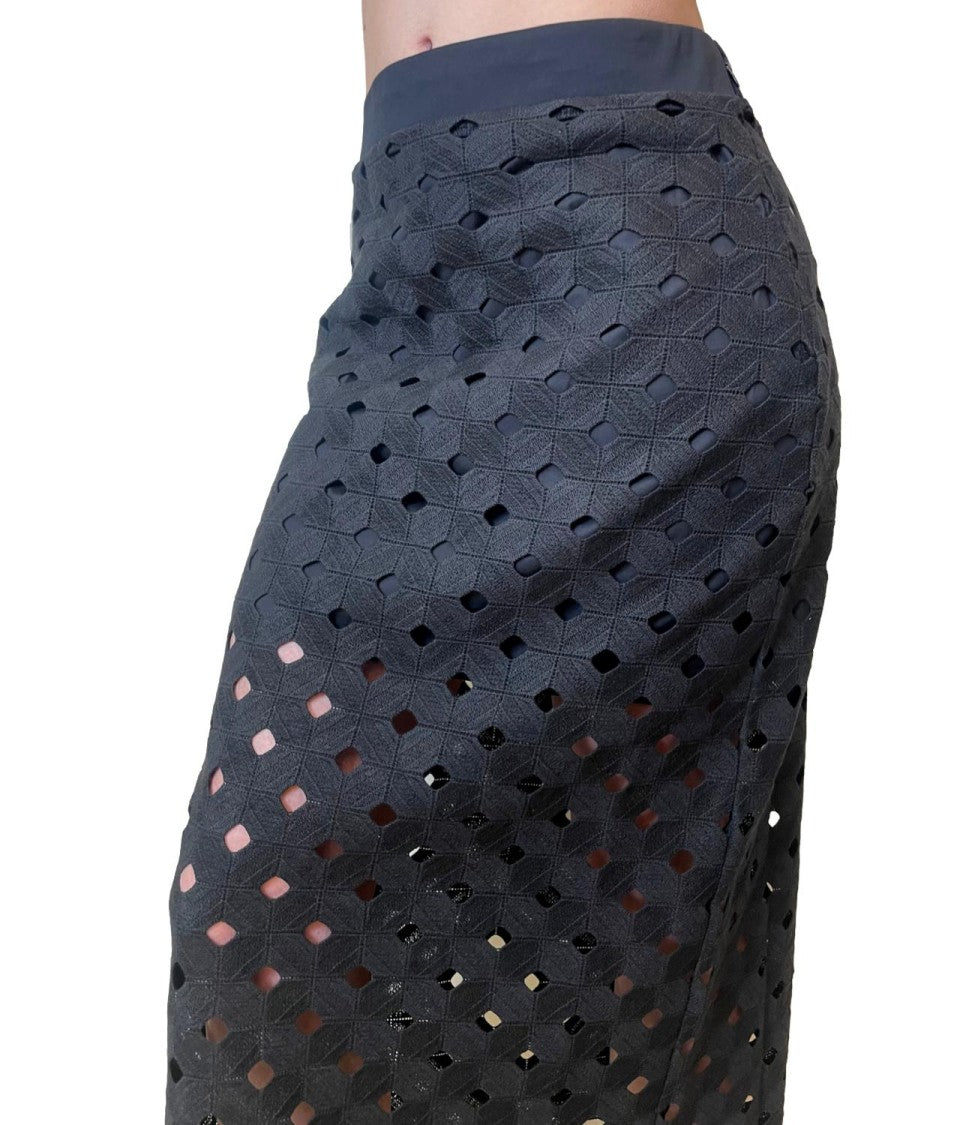 Max Mara Black Cotton Blend Beach Skirt