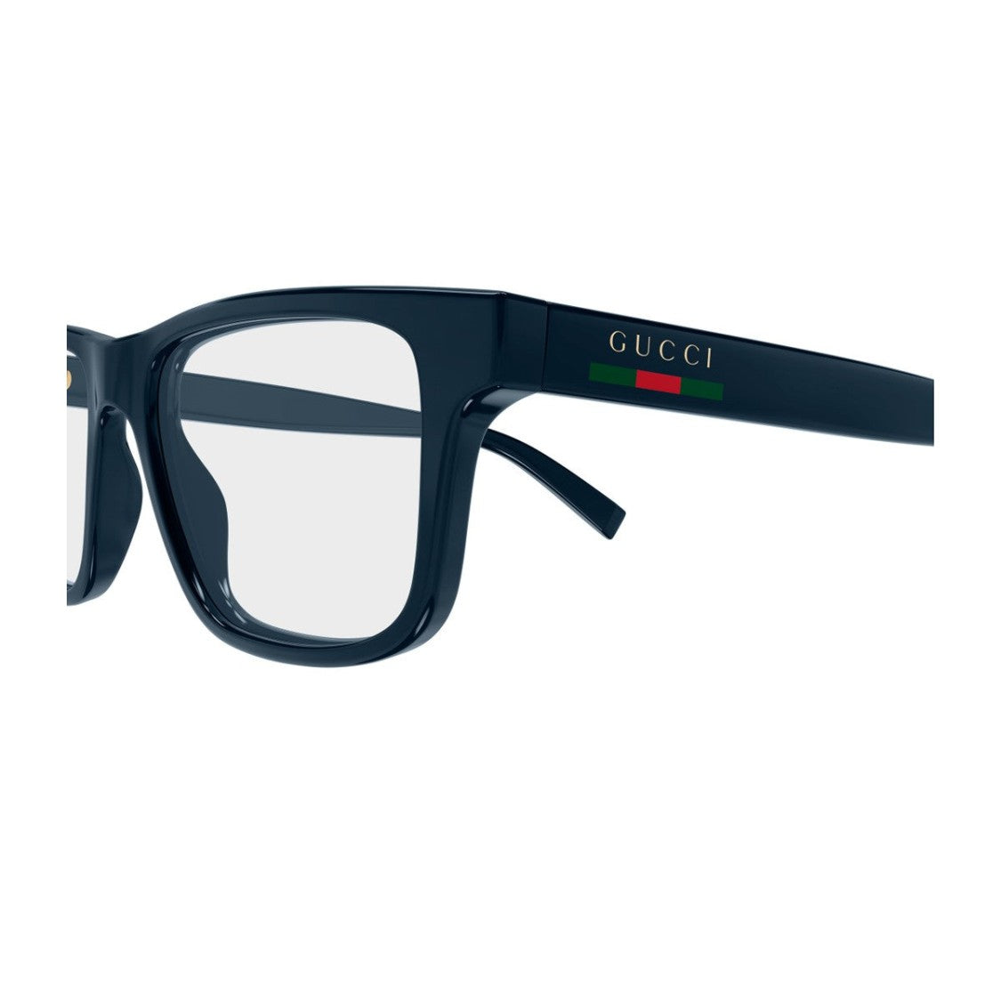 Gucci Blue Linea Sign Iniettato Rectangular Glasses