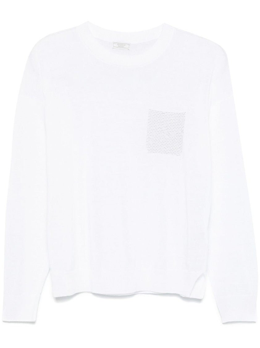Peserico Lightweight White Knit Sweater