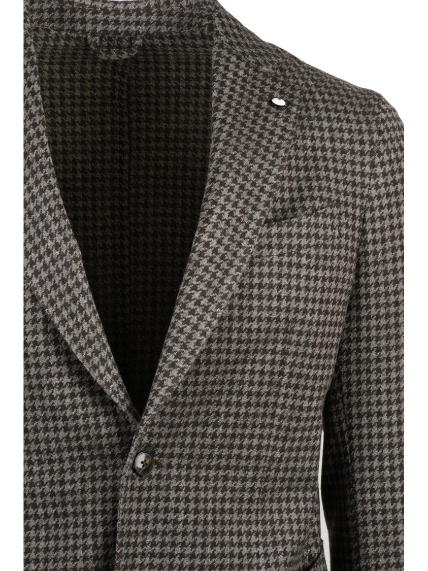L.B.M. 1911 Rounded Wool Jacket With Mélange Texture