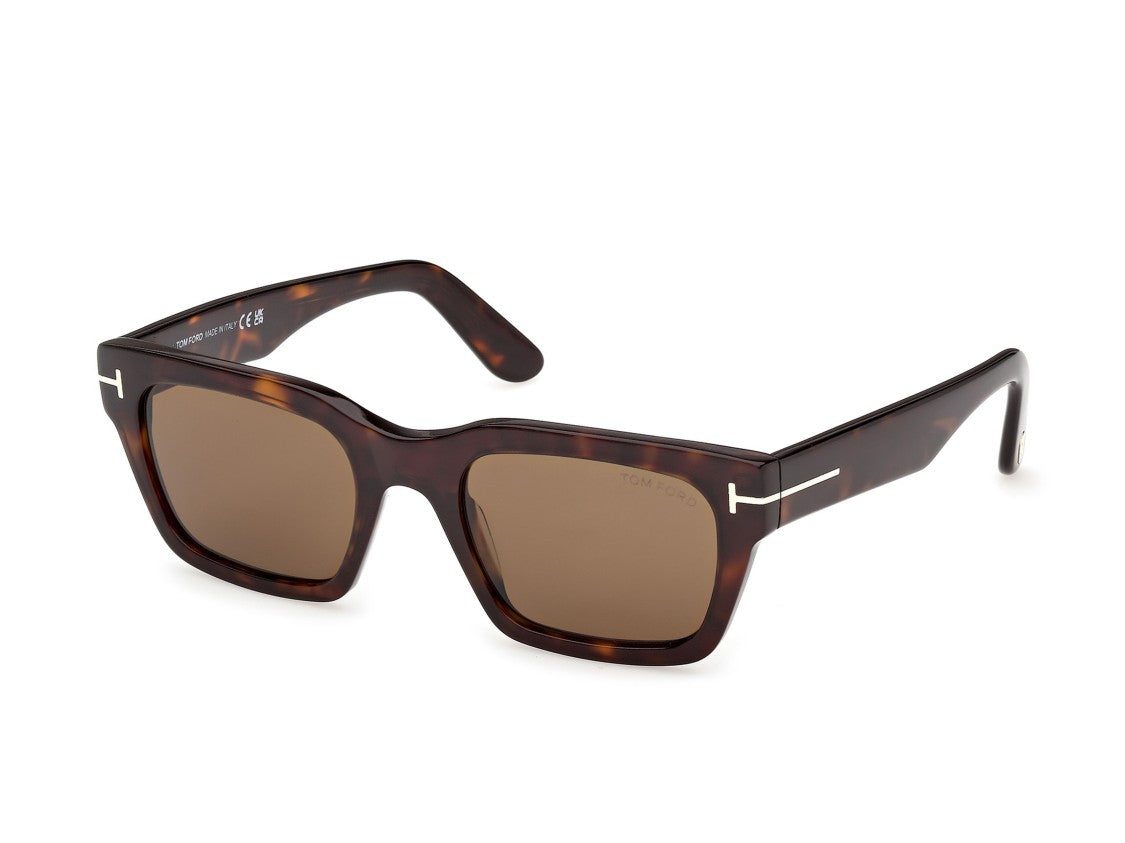 Tom Ford Tortoiseshell Ft1333 Bold Oversized Square Acetate Sunglasses