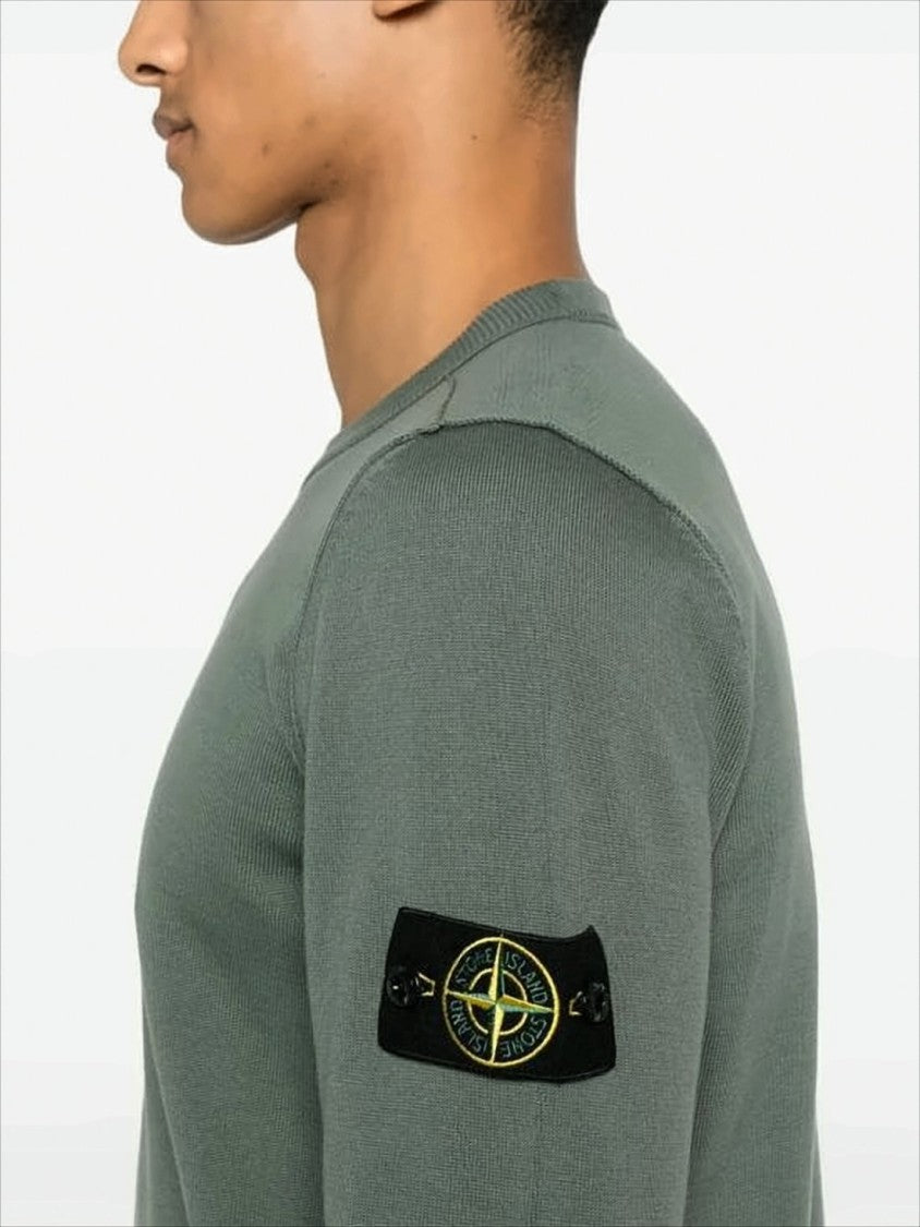 Stone Island Minimalist Green Knit Sweater