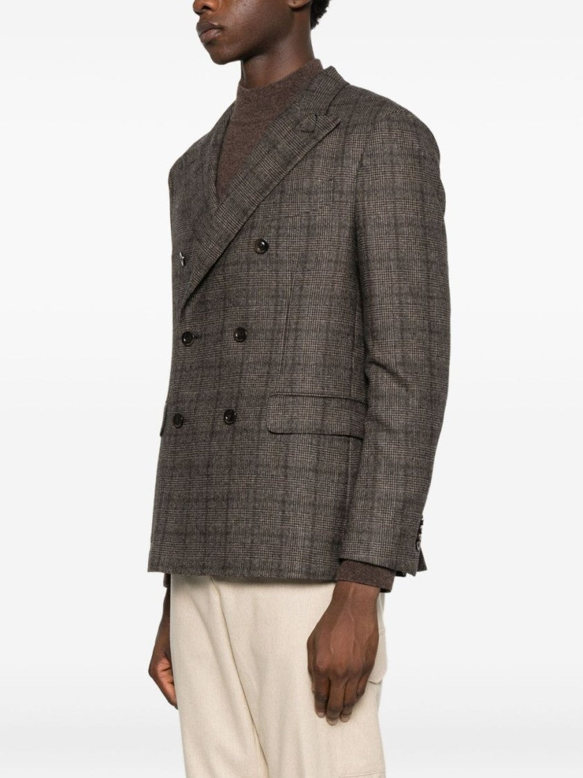 Boglioli Double-Breasted Check Pattern Jacket