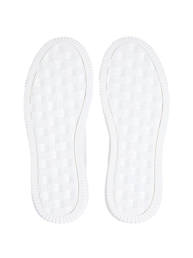 Calvin Klein White Leather Sneakers With Metallic Accents