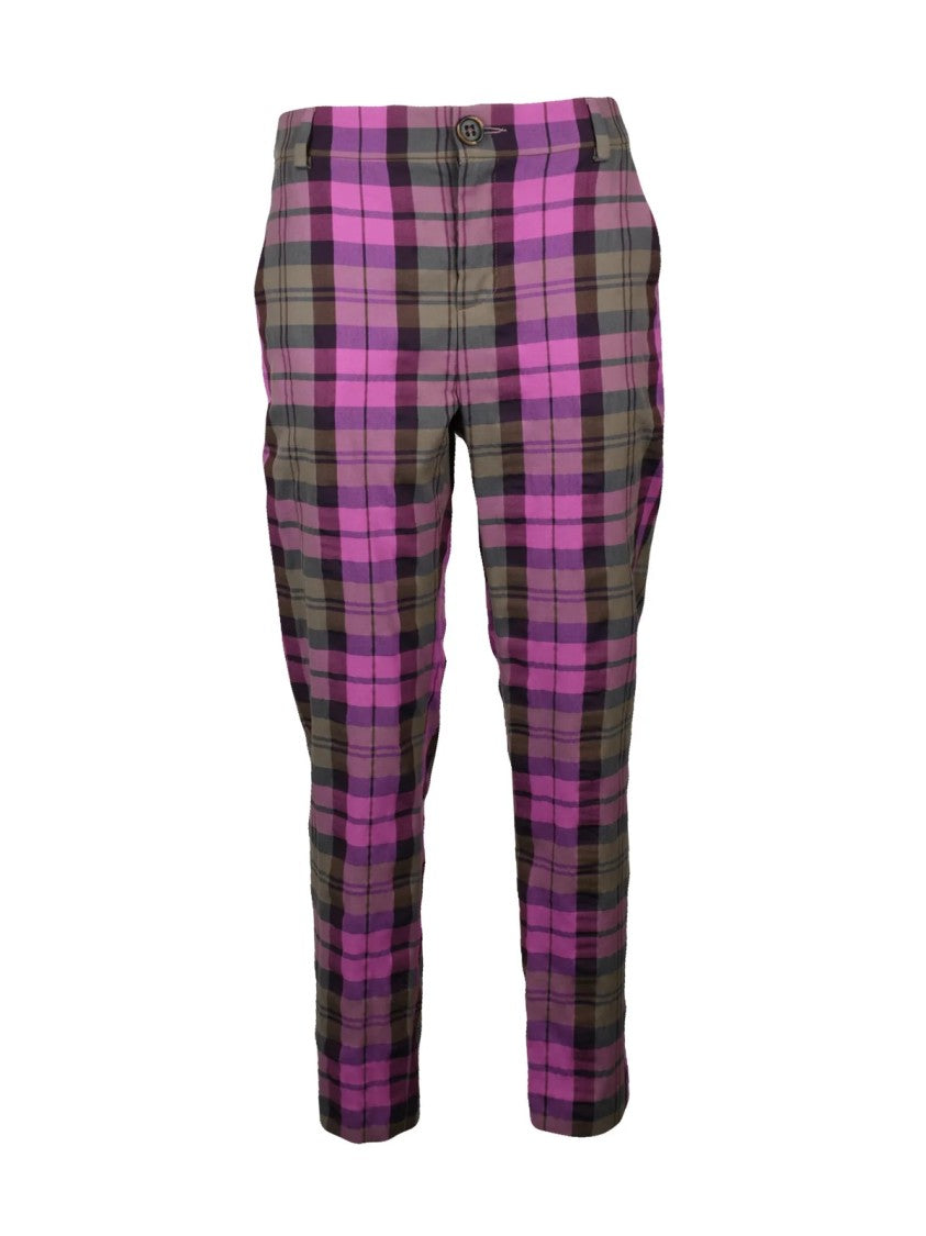 Vivienne Westwood Anglomania Tapered Plaid 'Boy' Pants In Cotton-Wool Blend