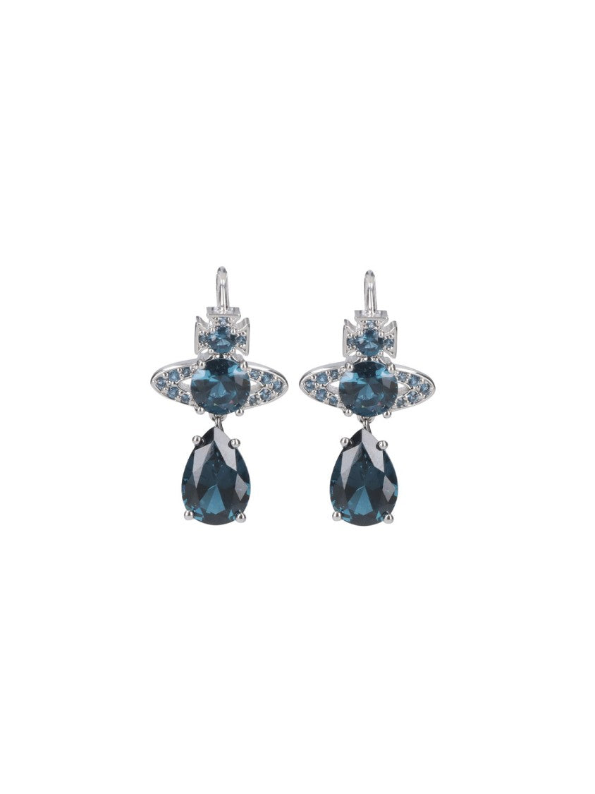 Vivienne Westwood Ismene Silvered Brass Crystal Orb Drop Earrings