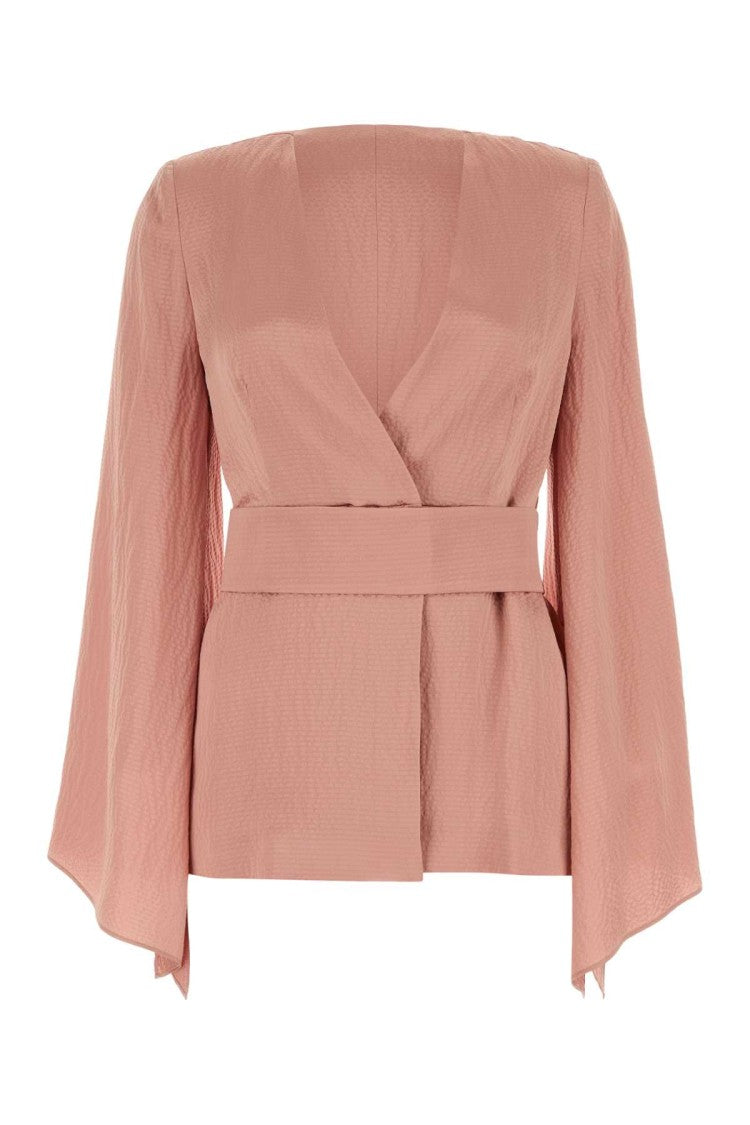 Max Mara Powder Pink Satin Occhi Blouse