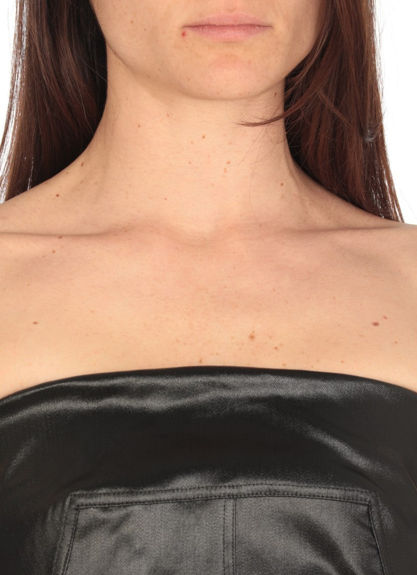 Rick Owens Fitted Black Cotton Top