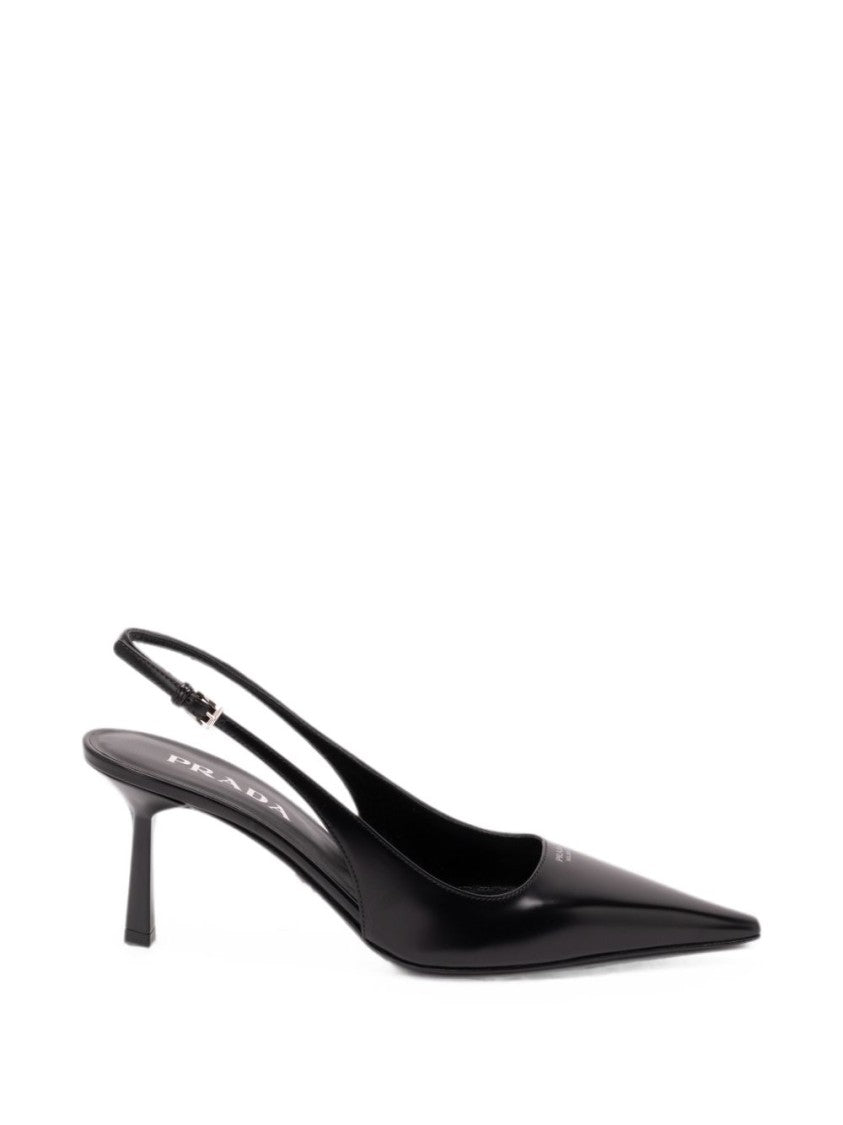 Prada Black Pointed-Toe Slingback Pumps
