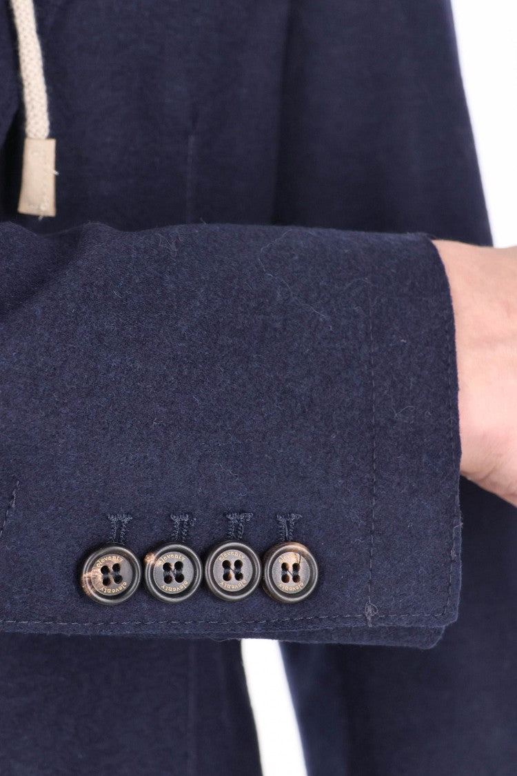 Eleventy Jersey Wool Jacket With Detachable Yoke