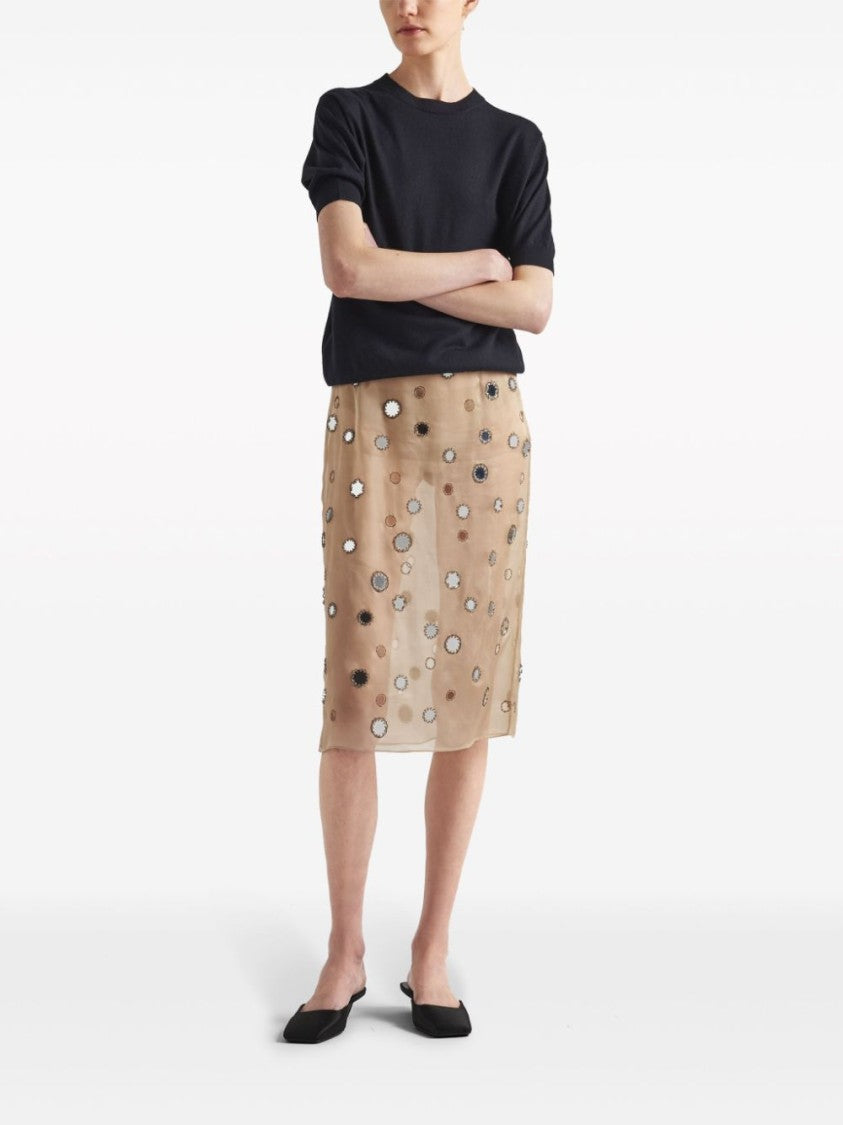 Prada Triangle-Logo Cashmere Knitted Top