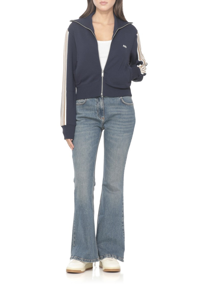 Autry Viscose Sweatshirt With Front Zip