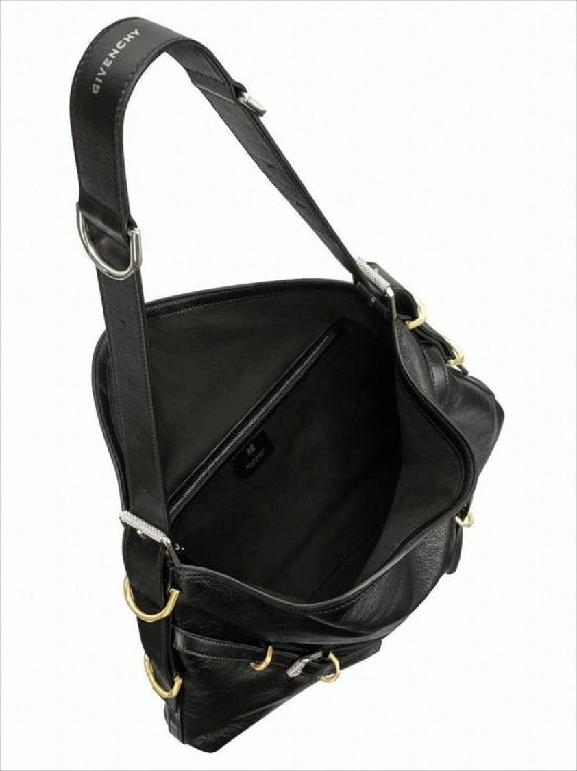 Givenchy Crescent Black Calf Leather Shoulder Bag