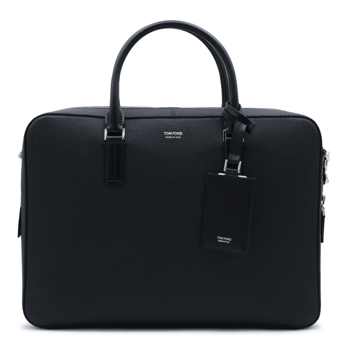 Tom Ford Black Pebbled Leather Dual-Handle Briefcase