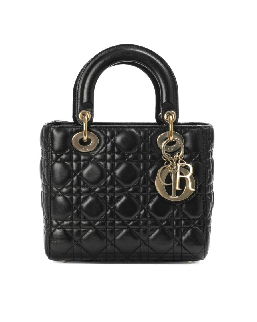 Dior Black Cannage Lady Abc Small Leather Shoulder Bag