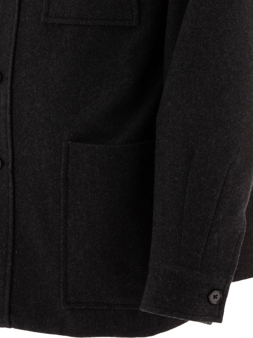 Kaptain Sunshine Cashmere Coat With Button-Up Front