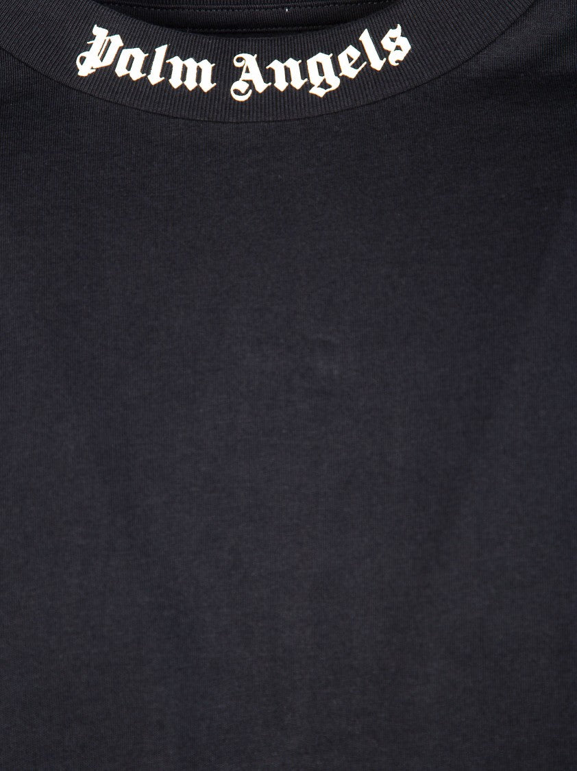 Palm Angels Black Classic Logo Over Gothic T-Shirt