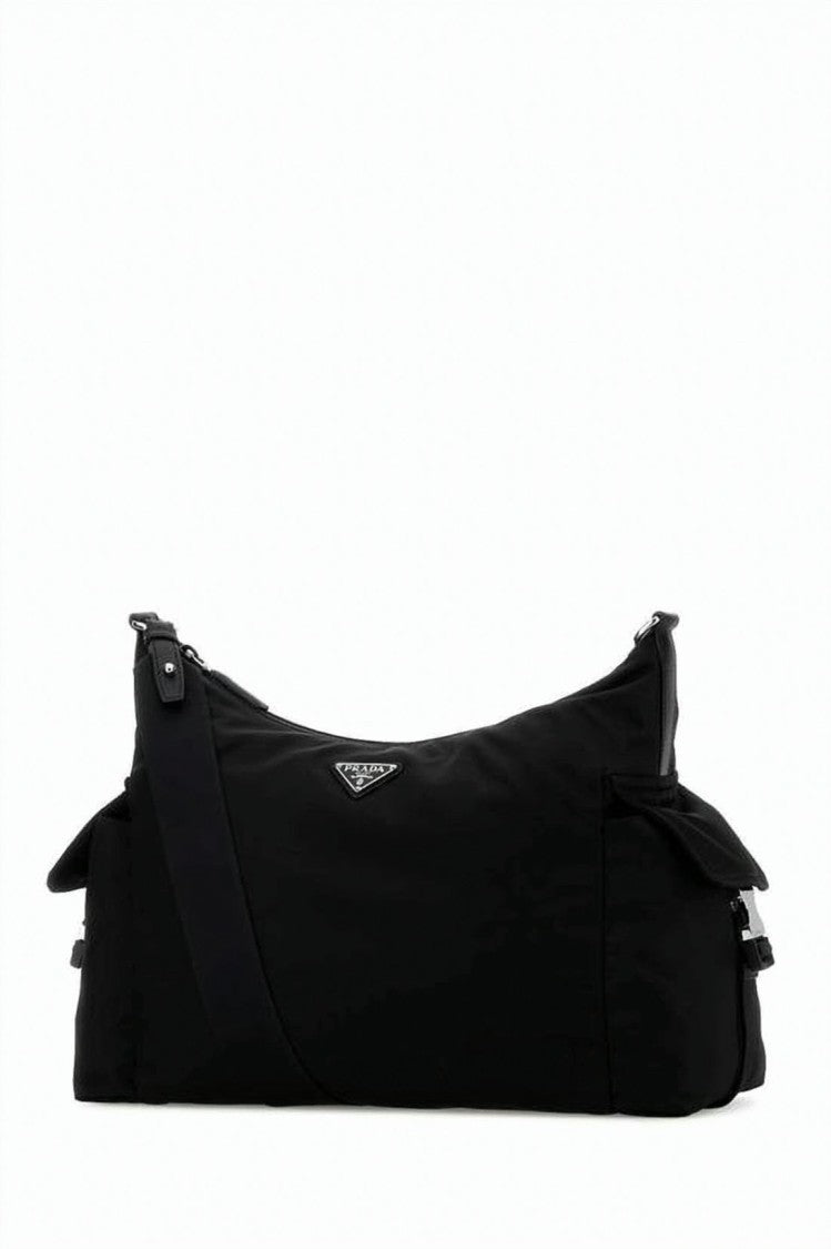 Prada Black Polyamide Minimalist Logo Shoulder Bag