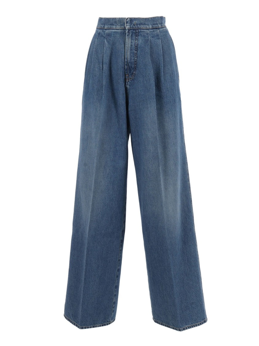 Alberta Ferretti Straight-Leg High-Waist Trousers With Clean Tailored Finish