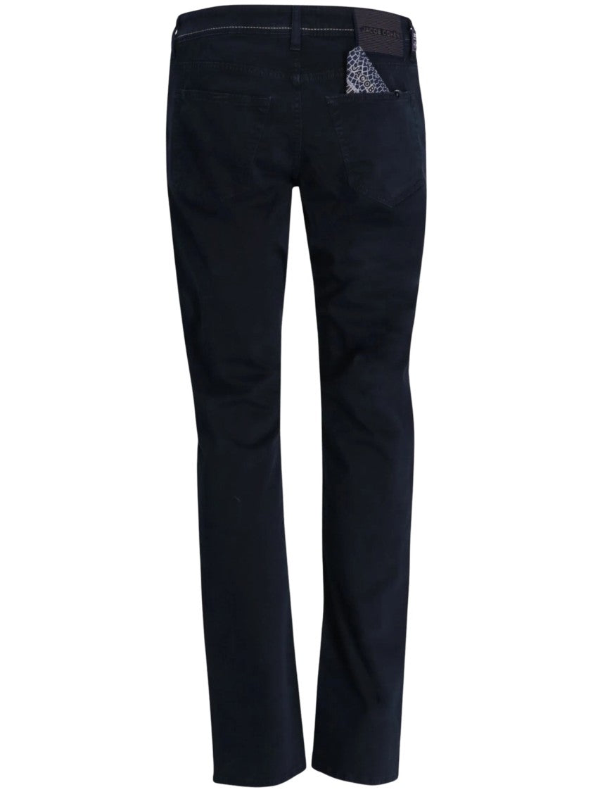 Jacob Cohen Contrast-Stitched Five-Pocket Cotton Straight-Leg Pants