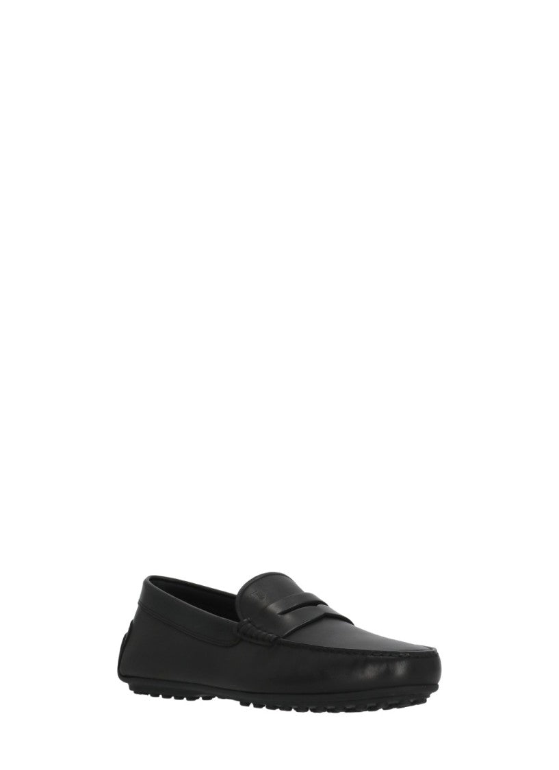 Tod's Black Embossed Logo Loafers