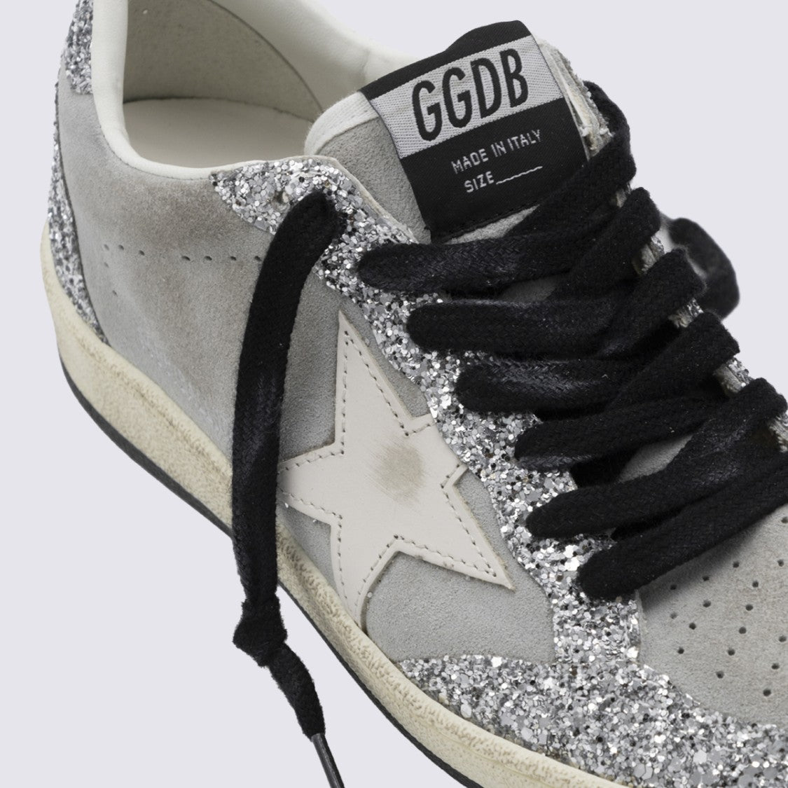 Golden Goose Low-Top Sneakers With Glittery Silver Panels