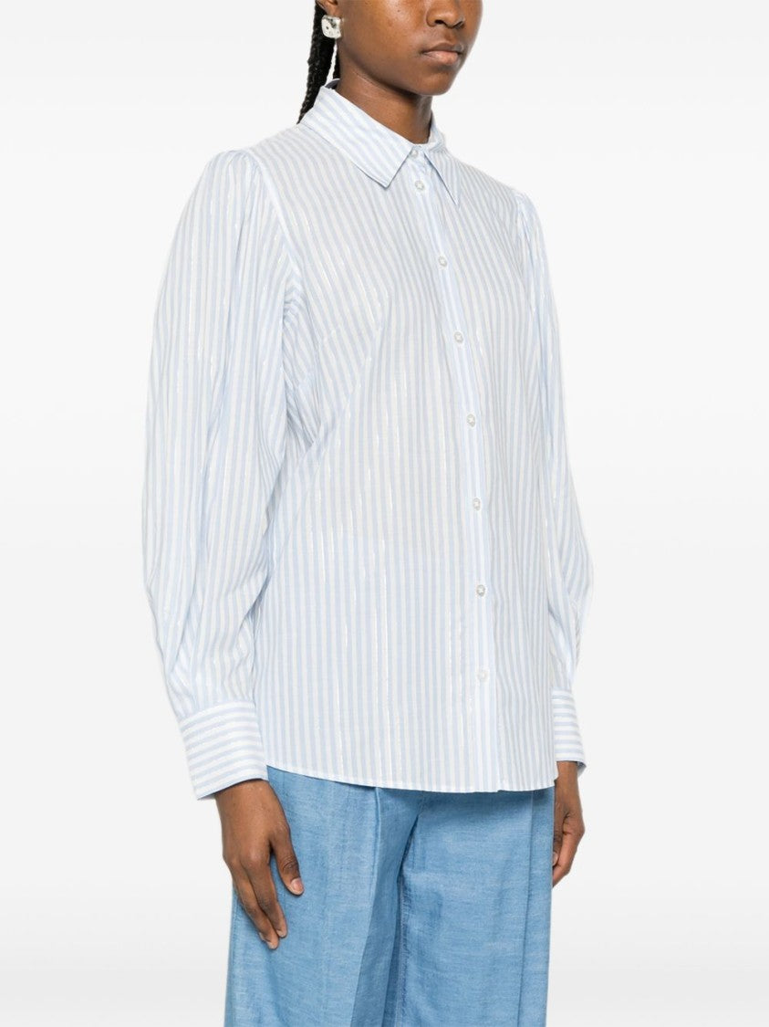 Twin-Set Blue White Striped Pointed Shirt