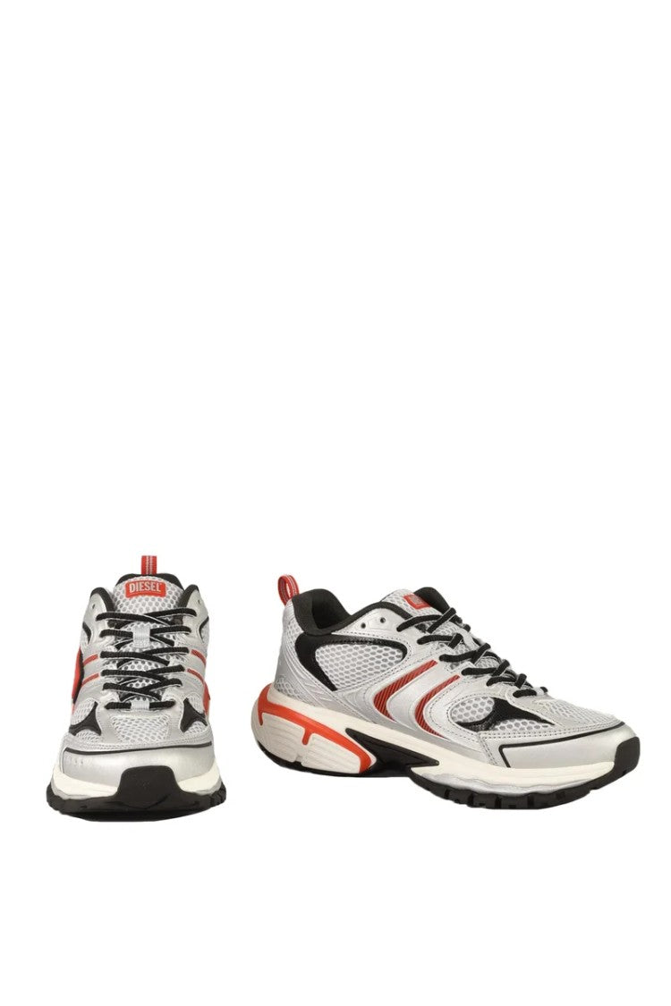 Diesel Dynamic Grey And Red Sneakers