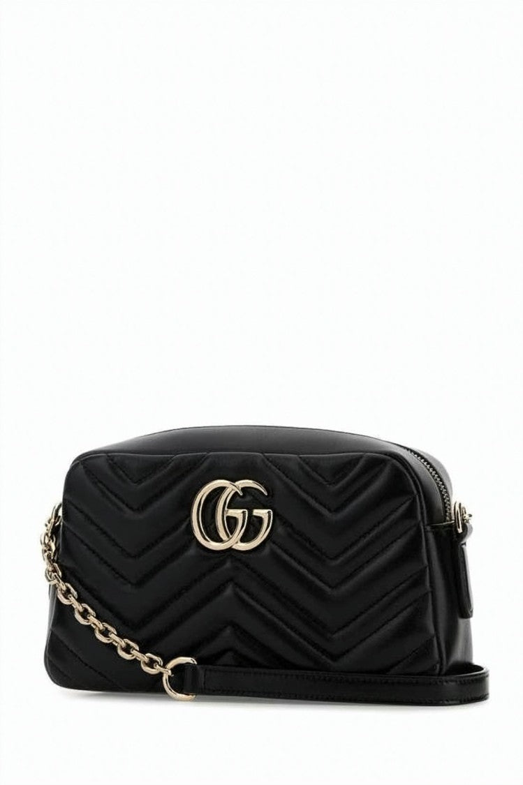 Gucci Quilted Rectangular Camera Bag With Chain-Link Strap
