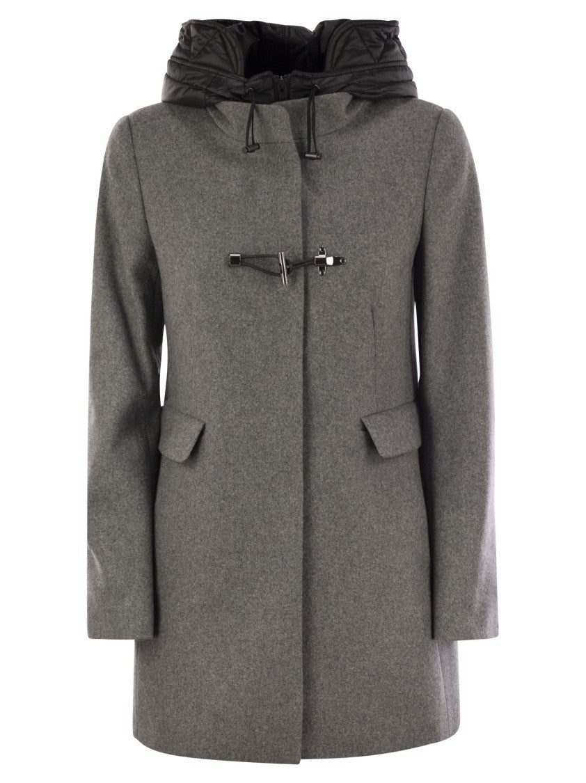 Fay Toggle Coat In Wool Cloth