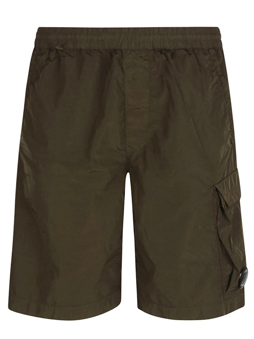C.P. Company Cargo Shorts With Adjustable Drawstring And Glossy Finish