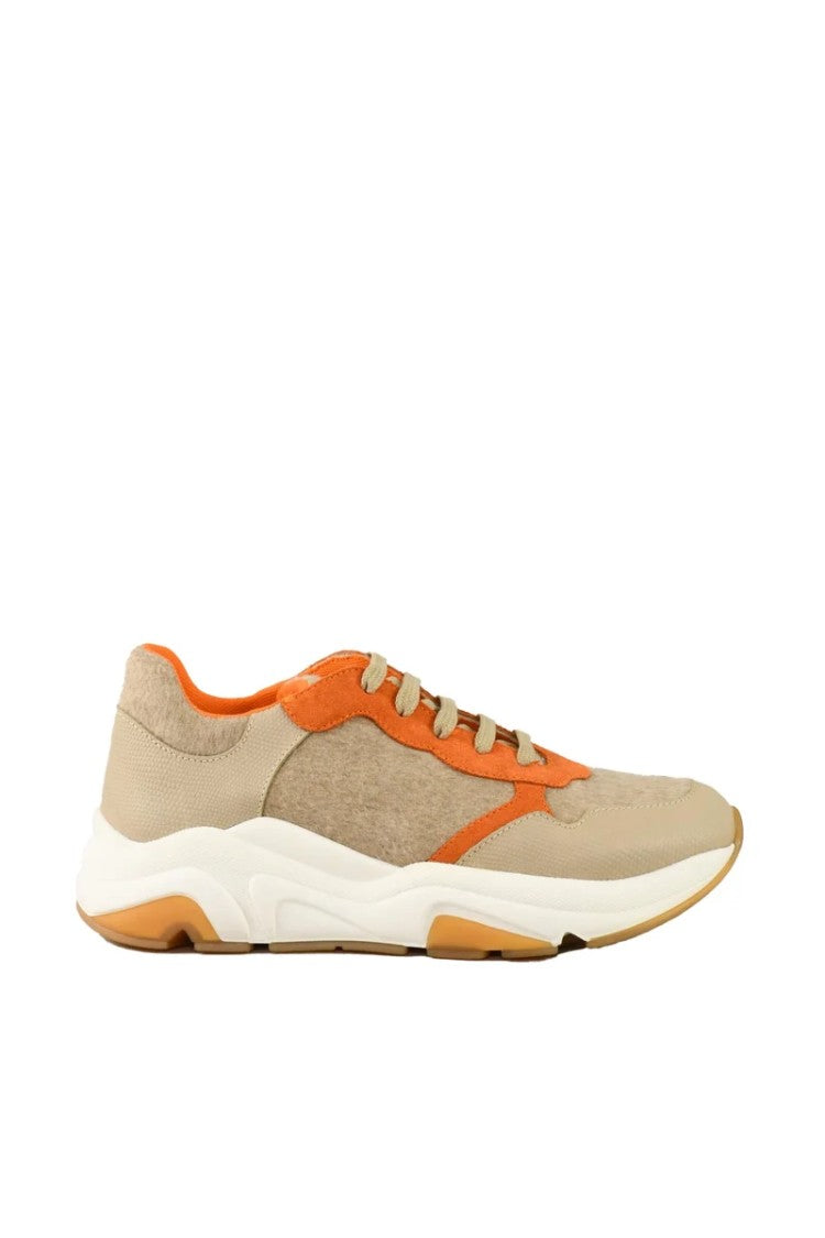Twelve Style Division Leather/Other Fibers Sneakers - Beige/Orange