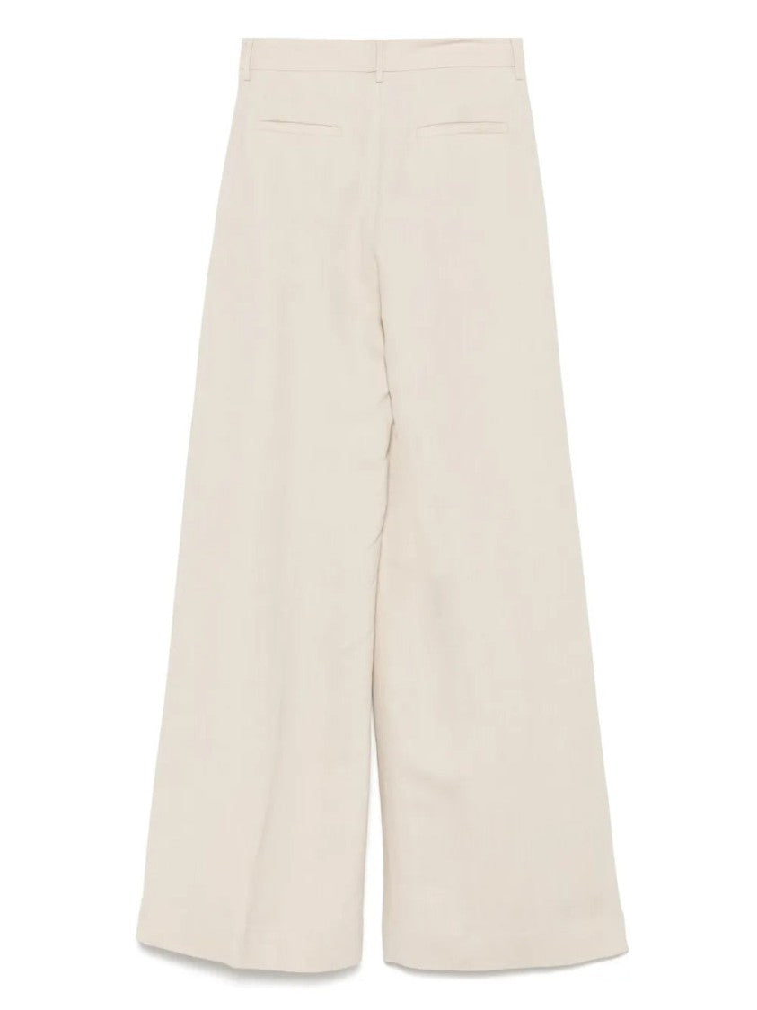 Antonelli Ecru Pleated Trousers