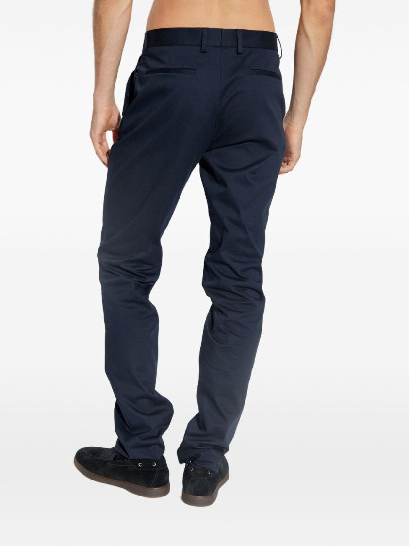 Etro Slim-Fit Blue Stretch Cotton Trousers