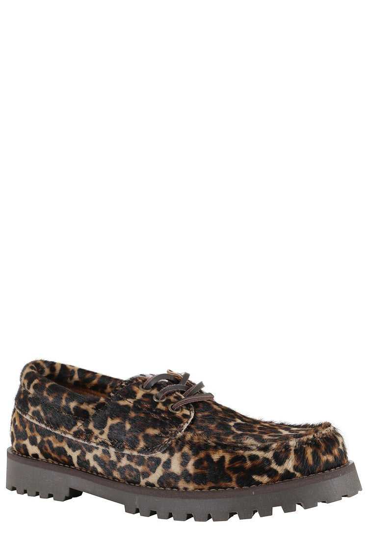 Copenhagen Studios Leopard Print Pony Skin Loafers