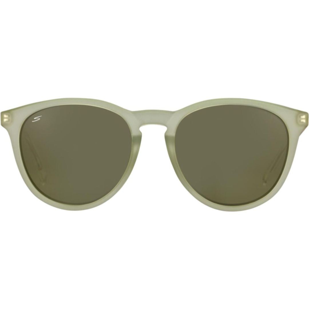 Serengeti Brawley Rounded Frame Translucent Green Sunglasses With Gold-Tone Accents