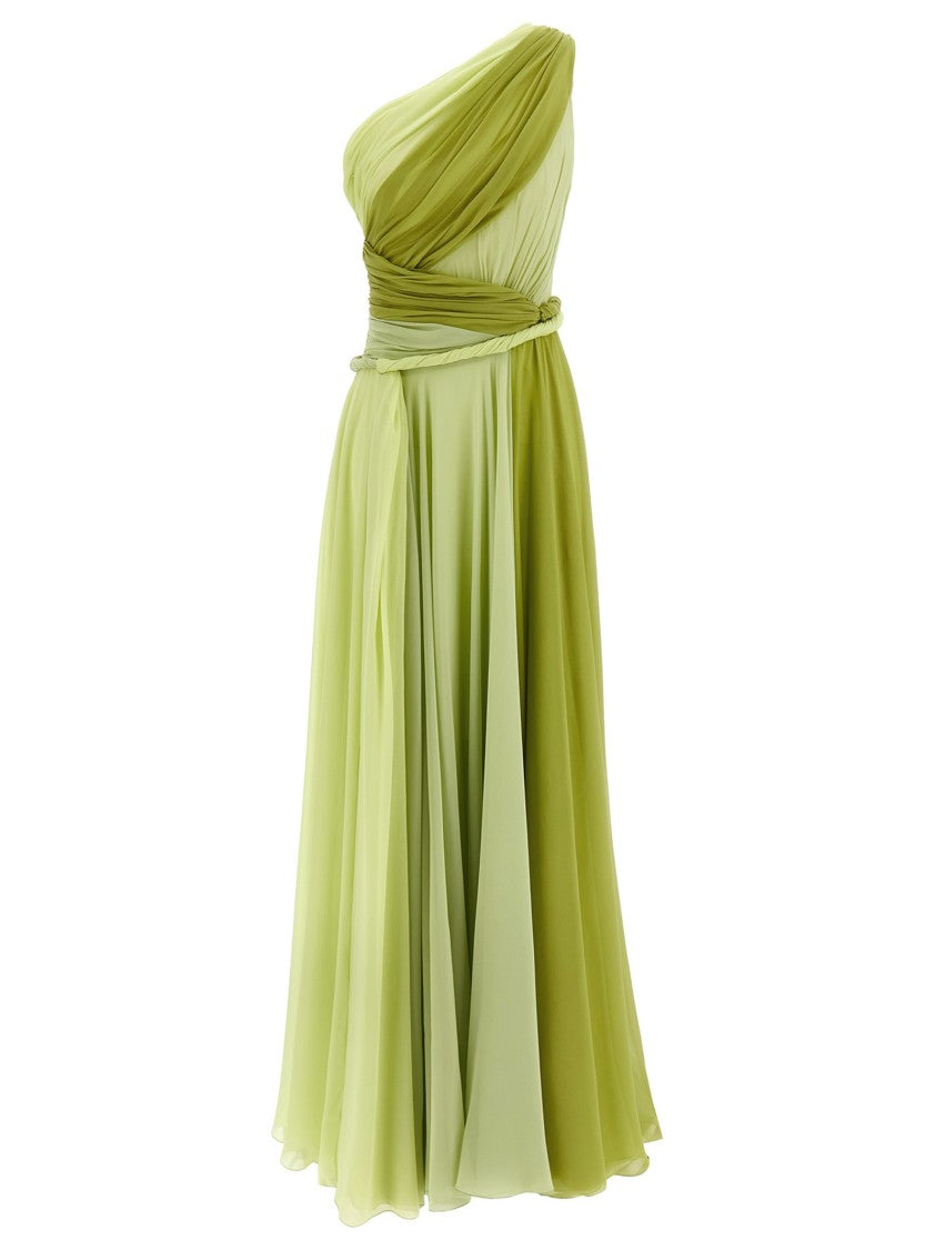 Giambattista Valli One-Shoulder Silk Maxi Dress With Torch Detail