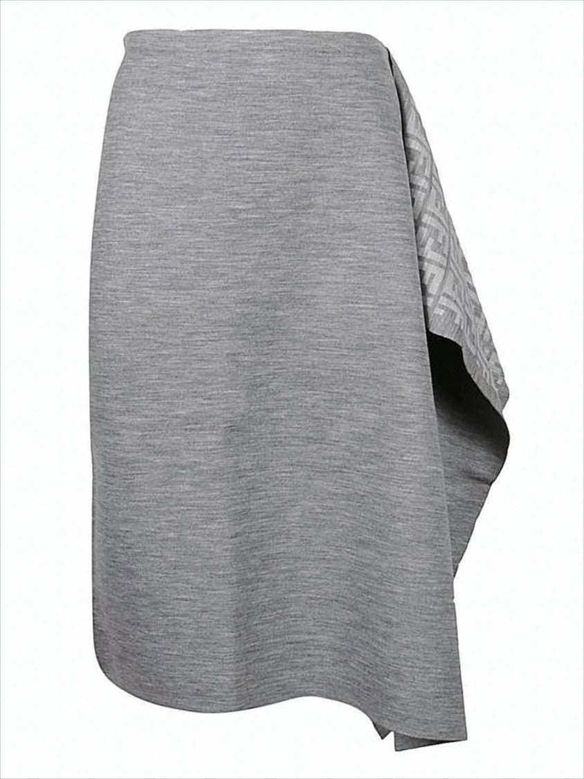 Fendi Midi Skirt With Draped Overlay