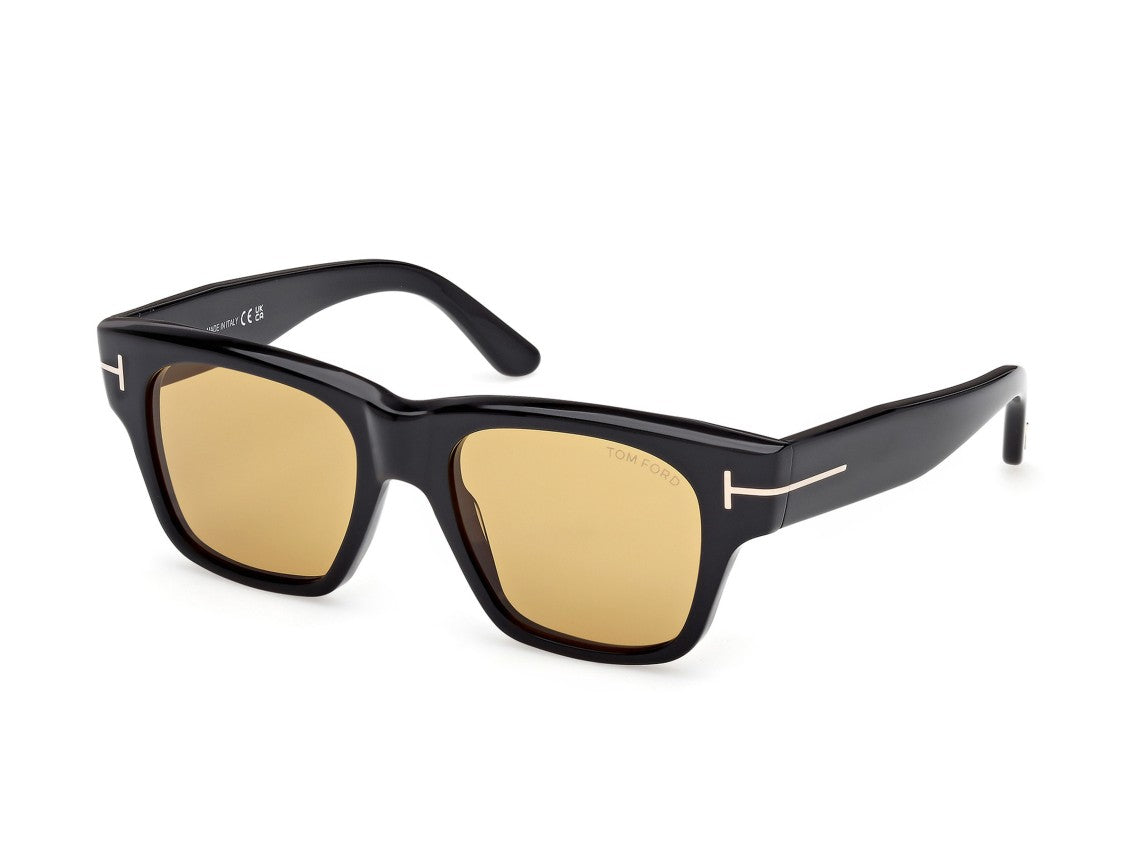 Tom Ford Glossy Black Ft1280 Oversized Square Acetate Sunglasses
