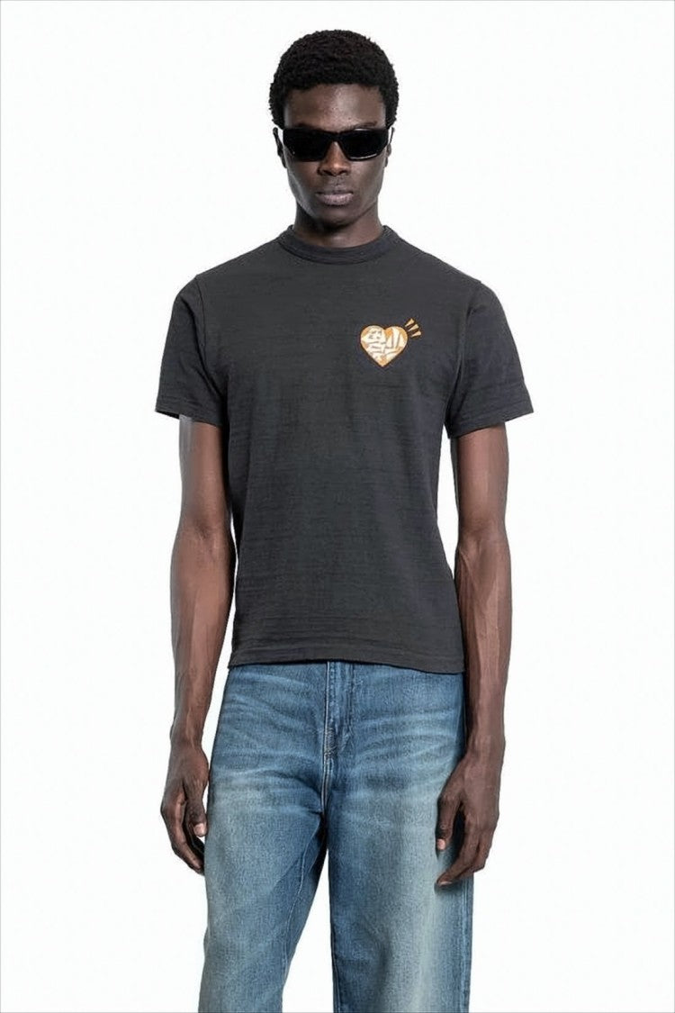 Humanmade Short-Sleeve Cotton T-Shirt With Heart And Snake Graphics